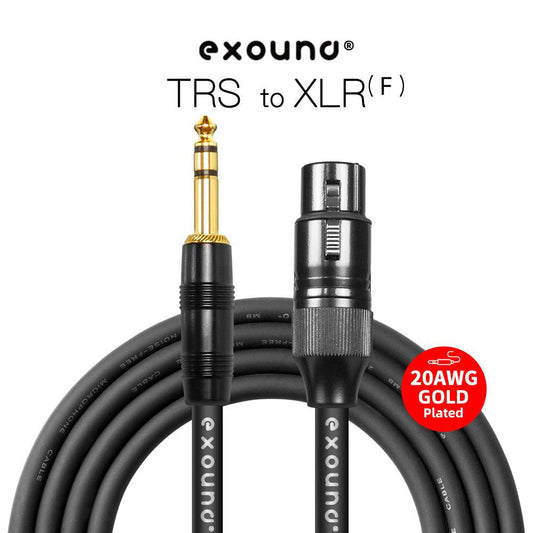 Exound 6.35mm (1/4″) TRS Jack to 3-Pin Female XLR Balanced Audio Cable