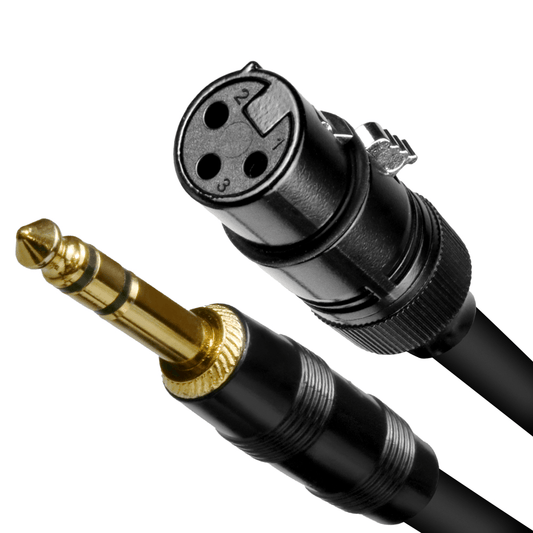 Exound 6.35mm (1/4″) TRS Jack to 3-Pin Female XLR Balanced Audio Cable Gold-Plated Connectors