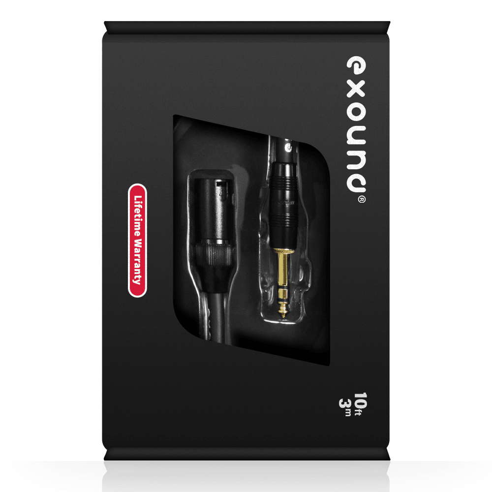 Exound 6.35mm (1/4″) TRS Jack to 3-Pin Female XLR Balanced Audio Cable Packaging Box