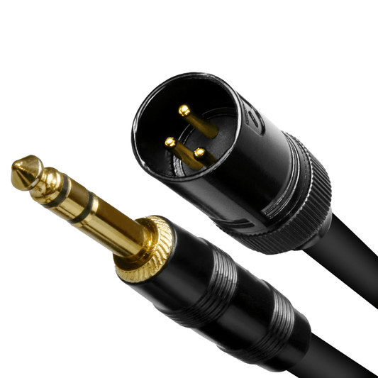 Exound 6.35mm (1/4″) TRS Jack to 3-Pin Male XLR Balanced Audio Cable Gold-Plated Connectors