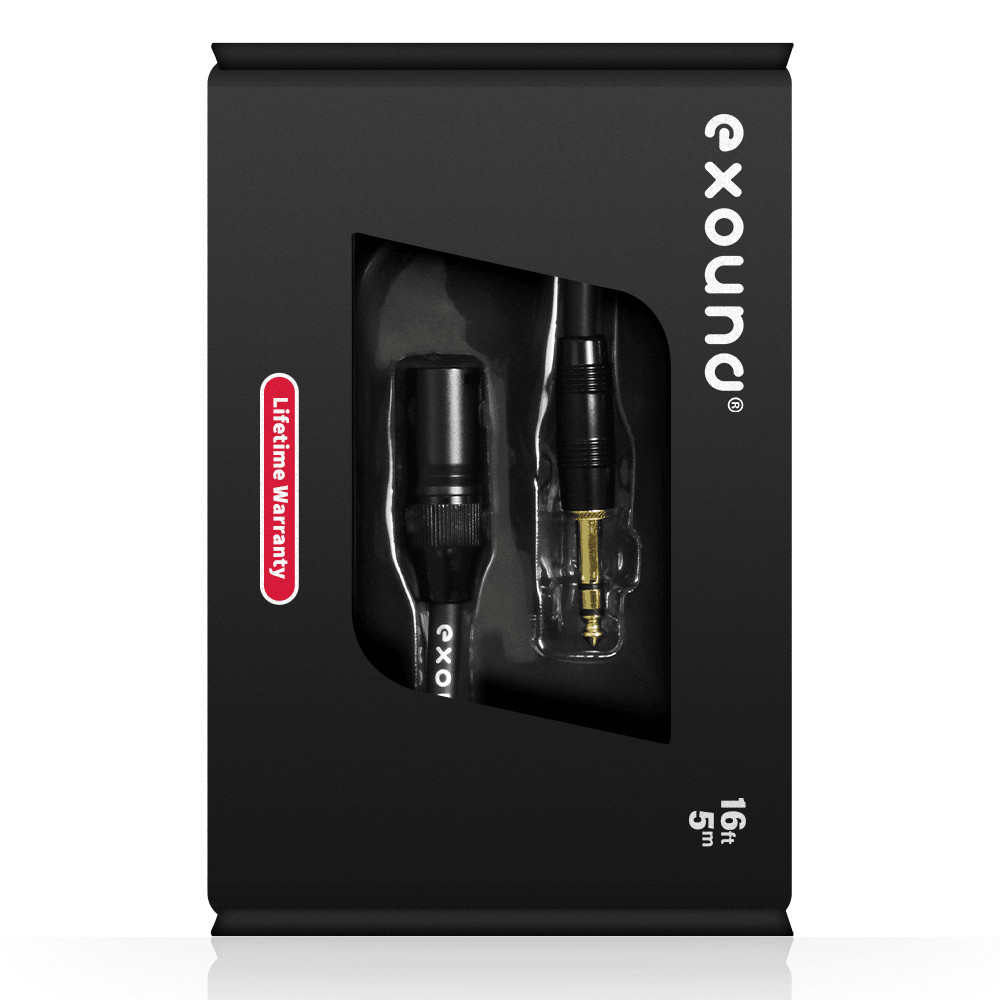 Exound 6.35mm (1/4″) TRS Jack to 3-Pin Male XLR Balanced Audio Cable Packaging Box