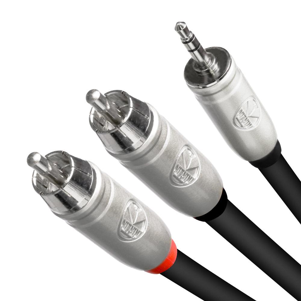 Exound 3.5mm (1/8″) Mini Jack to Stereo RCA Phono Audio Cable Connectors