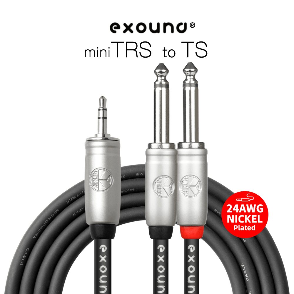 Exound 3.5mm (1/8″) Mini Jack to Stereo 6.35mm (1/4″) TS Jack Audio Cable