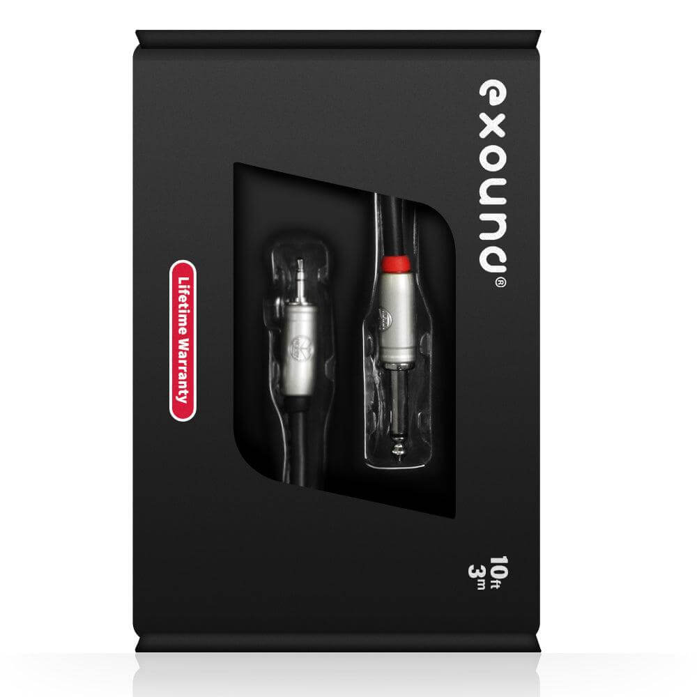 Exound 3.5mm (1/8″) Mini Jack to Stereo 6.35mm (1/4″) TS Jack Audio Cable Packaging Box
