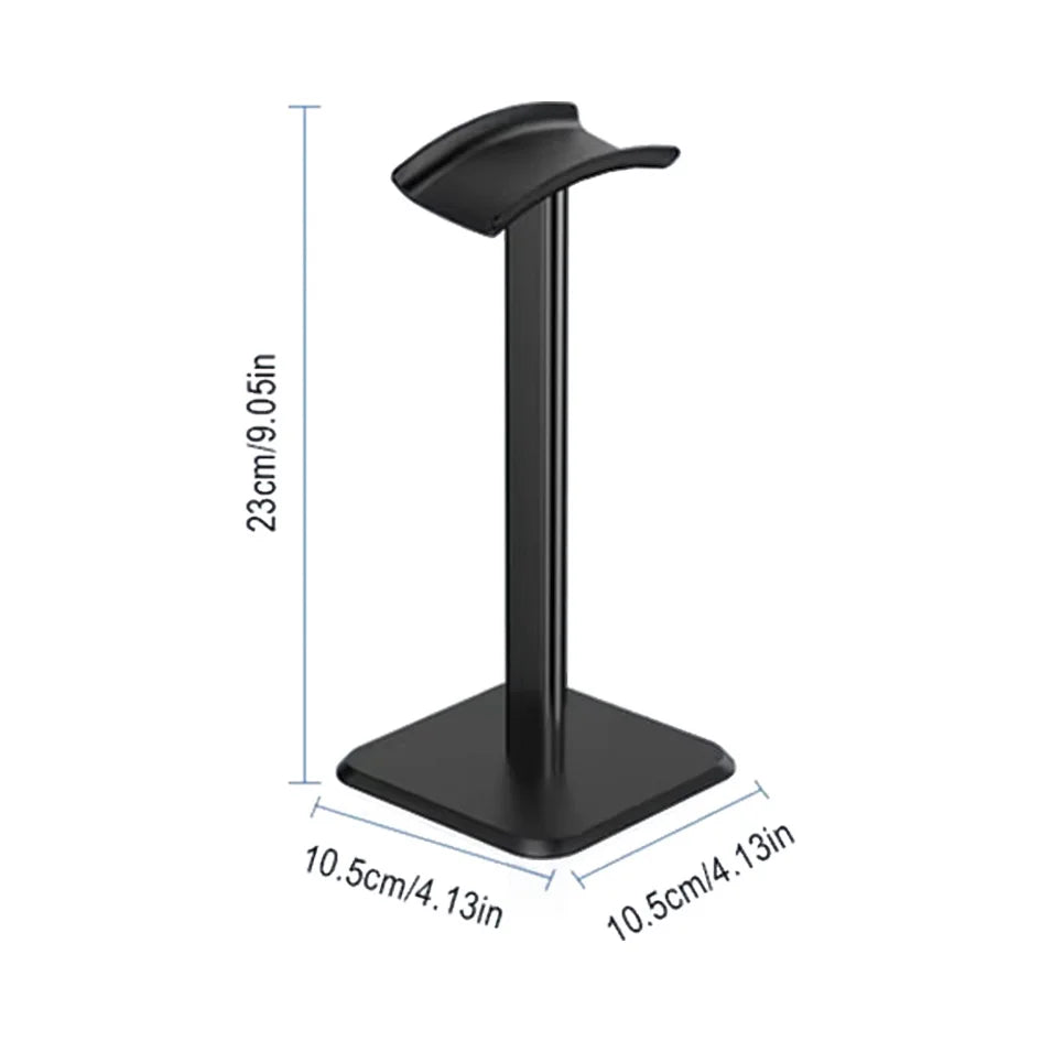 Black stand with dimensions labeled on a white background