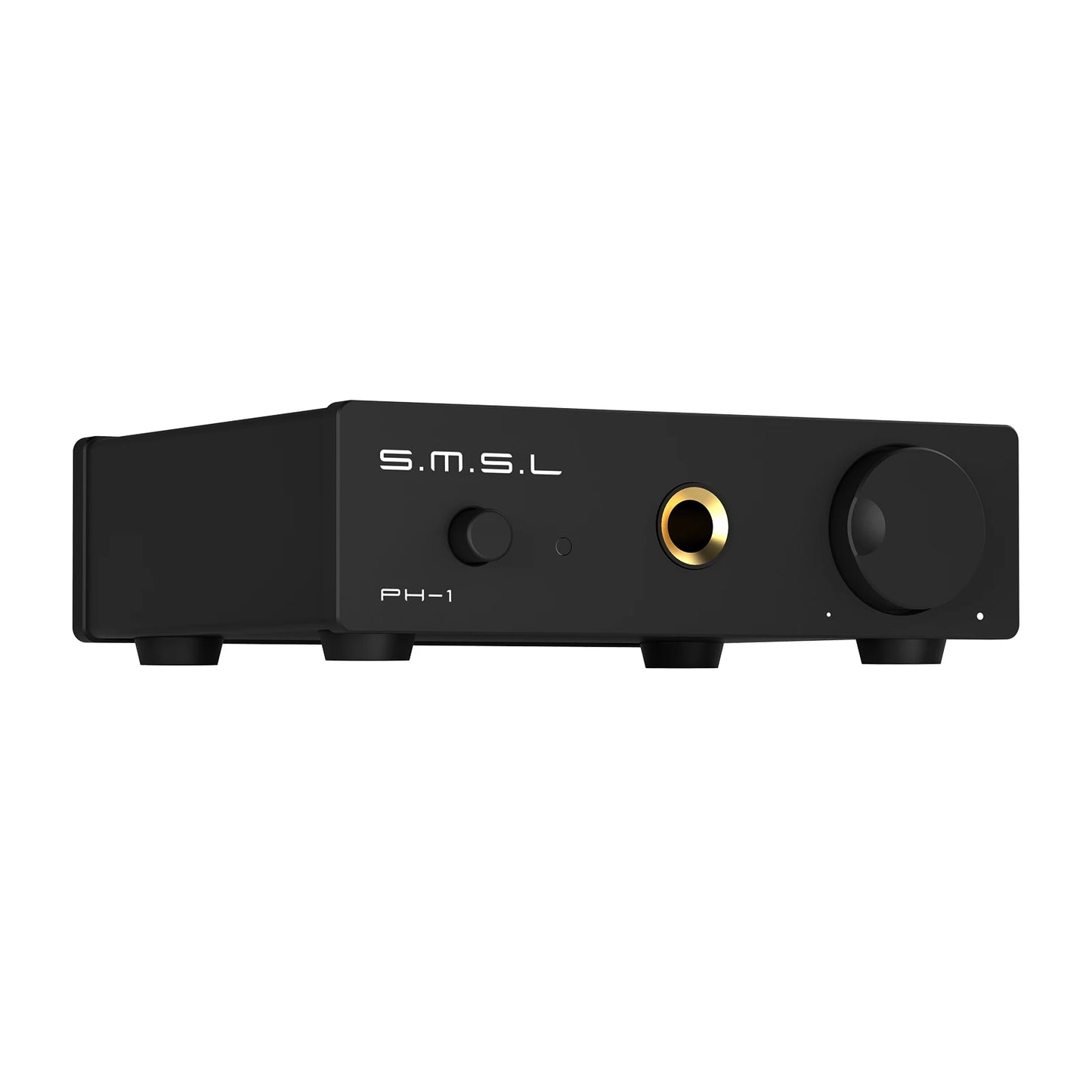 SMSL PH-1 MM phono preamp and headphone amp with isolated power supply and CNC aluminum housing.