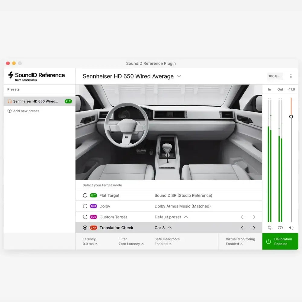 Sonarworks SoundID Reference Virtual Monitoring Add-on Car Translation Check | Exound Pro Audio