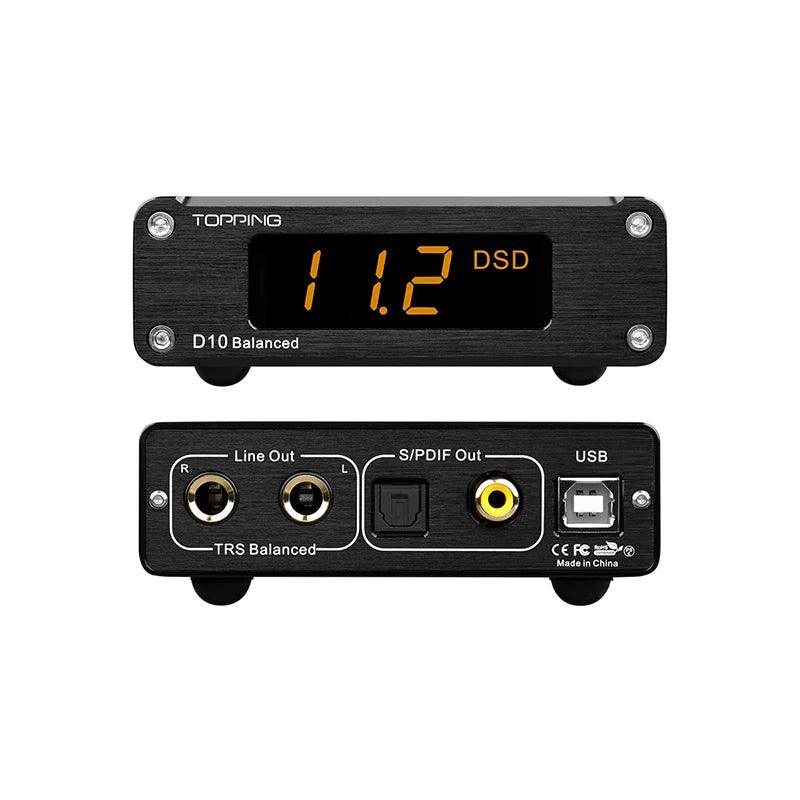 TOPPING D10 Balanced Hi-Res Audio Decoder Front & Back Panels