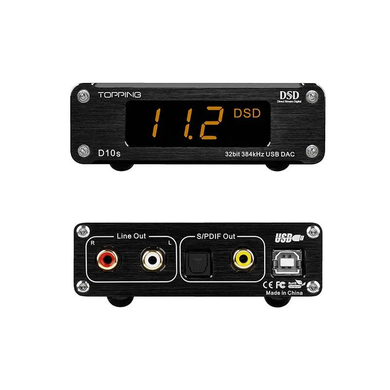 TOPPING D10s Hi-Res Audio Decoder Front & Back Panels