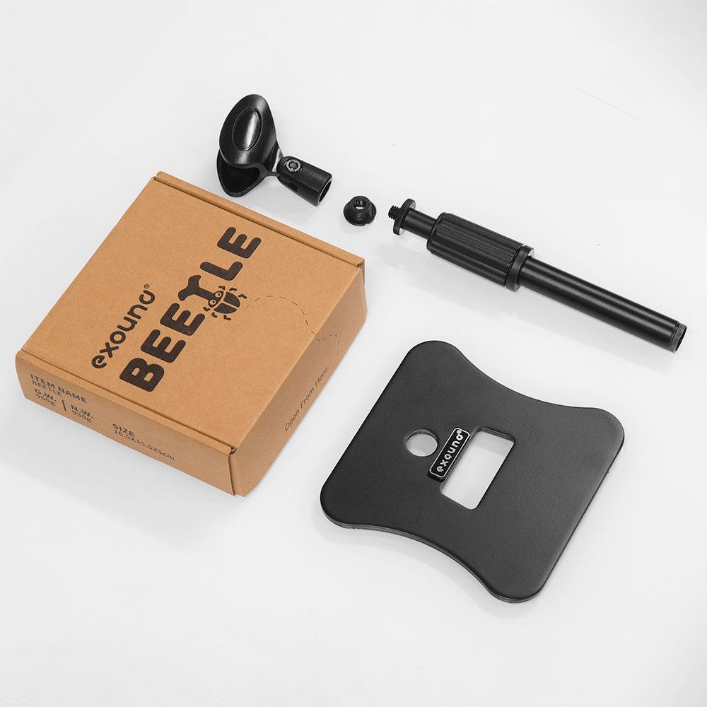 Exound Beetle Desktop Mic & Speaker Stand Contents