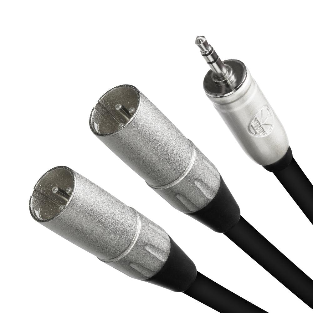 Exound 3.5mm (1/8″) Mini Jack to Stereo 3-Pin Male XLR Audio Cable Connectors