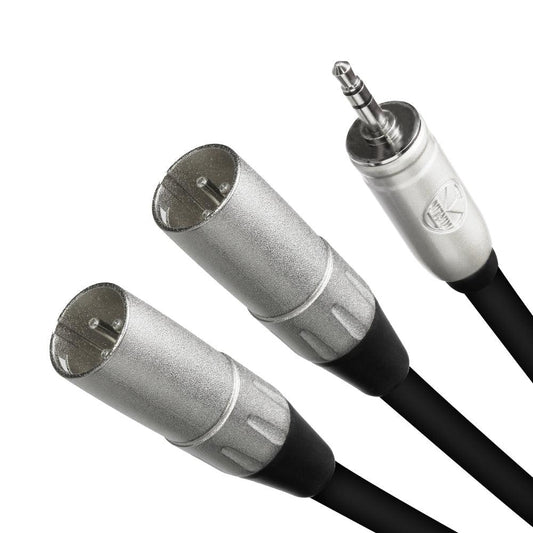 Exound 3.5mm (1/8″) Mini Jack to Stereo 3-Pin Male XLR Audio Cable Connectors