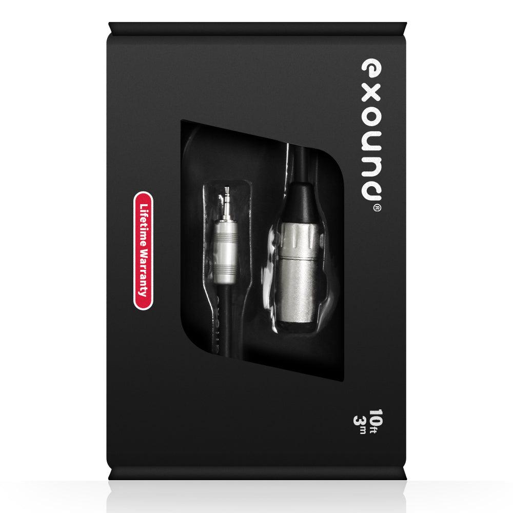 Exound 3.5mm (1/8″) Mini Jack to Stereo 3-Pin Male XLR Audio Cable Packaging Box