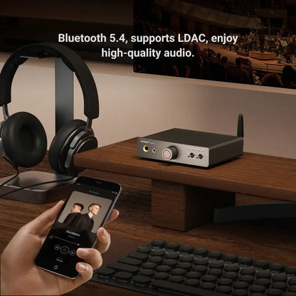 AIYIMA DAC-A7 all-in-one headphone amp with Bluetooth 5.4 and LDAC for high-quality audio.