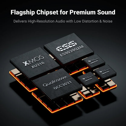 Fosi Audio ZD3 balanced DAC preamp showcasing flagship chipset ES9039Q2M for high-resolution audio performance.
