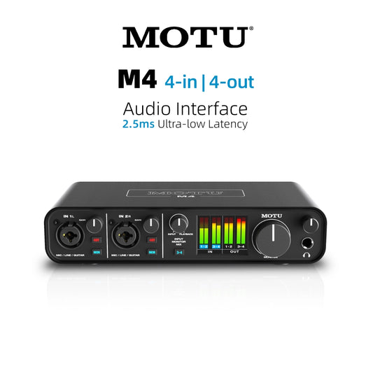 MOTU M4 audio interface with USB-C on a white background