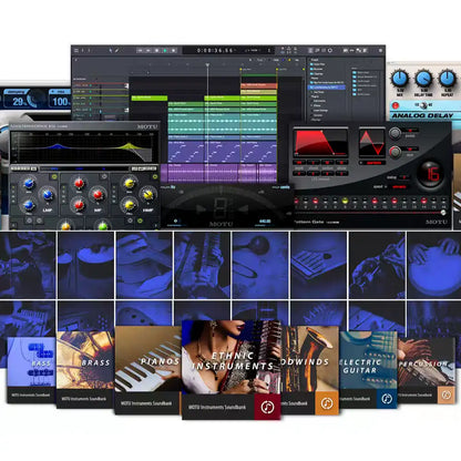 Collection of digital audio workstations and music production software for MOTU M-Series Audio Interface