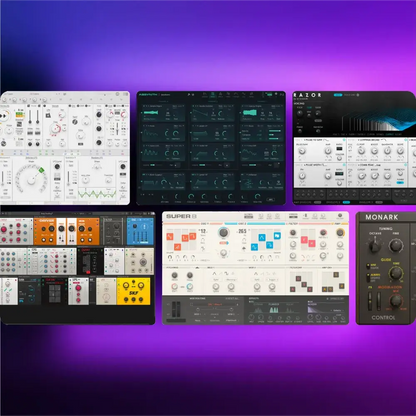 Native Instruments software plugins showcased in Komplete 26 Collector's Edition against a purple background.