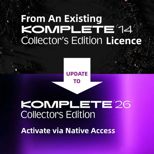 Update from Native Instruments KOMPLETE 14 Collector's Edition to KOMPLETE 26 Collector's Edition via Native Access.