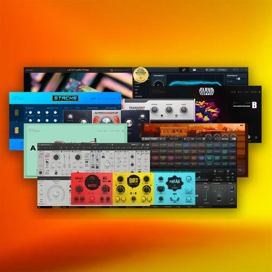 Native Instruments Komplete 26 Select software interface showcasing various music plugins and effects.
