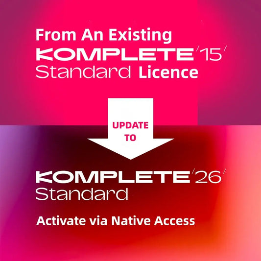 Update from existing Komplete 15 Standard Licence to Komplete 26 Standard activate via Native Access.