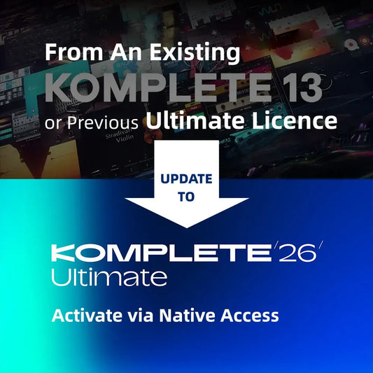 Update to Native Instruments Komplete 26 Ultimate from existing Komplete 13 or previous license.