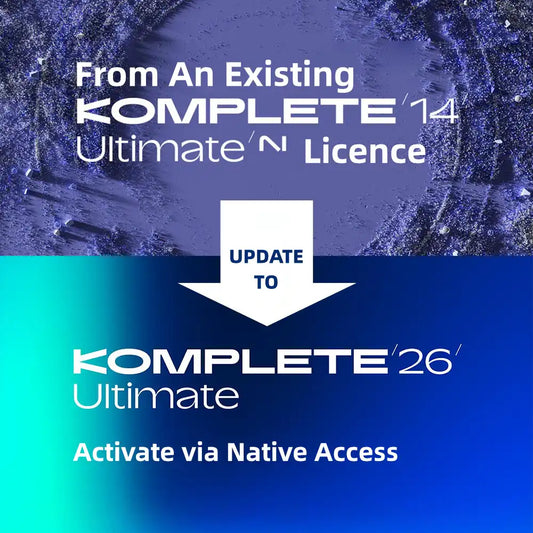 Update from KOMPLETE 14 to KOMPLETE 26 Ultimate license available through Native Access.
