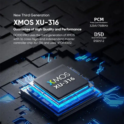 SMSL DO100 Pro featuring third generation XMOS XU-316 chip for high-quality audio performance